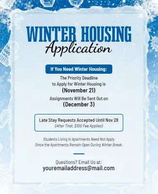 Apartment Winter Housing Application Flyer Template