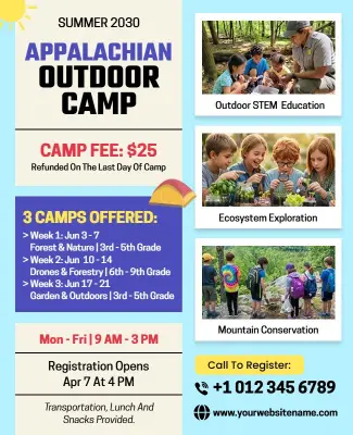 Appalachian Outdoor Educational Camp Flyer Template
