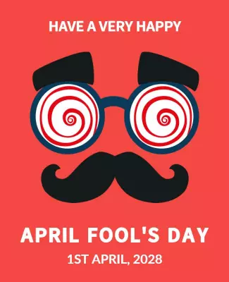 Playful Red April Fool's Day Celebration Flyer Template