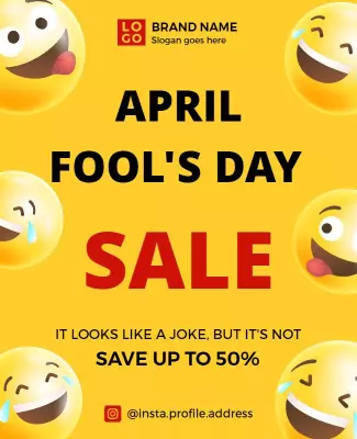 April Fools Day Sale Promotion Flyer Template