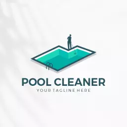 Aqua Blue Pool Design Enhancing Your Cleaning Service Logo Template