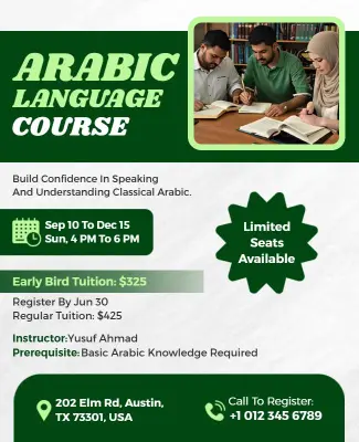 Arabic Language Course Flyer Template