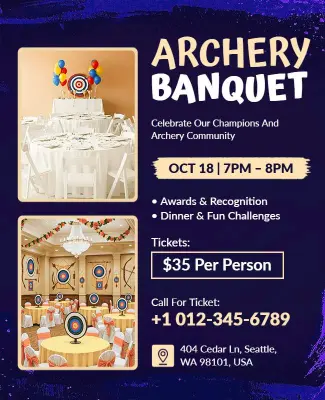 Archery Banquet Event Celebration Flyer Template