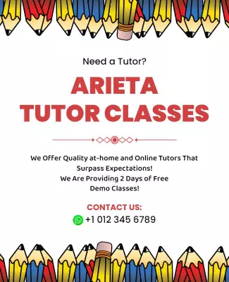Arieta Tutor Classes Promotional Flyer Template