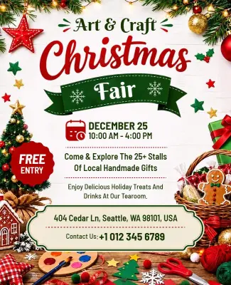 Art and Craft Christmas Fair Flyer Template