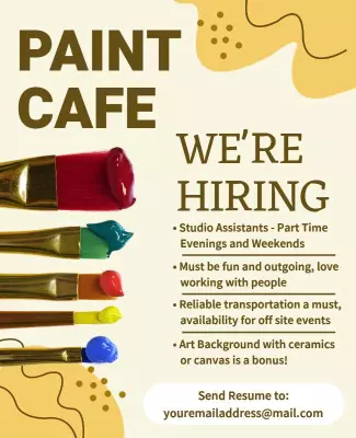 Art Studio Job Hiring Flyer Template