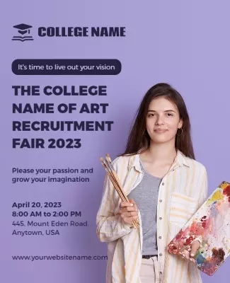 Art-Themed College Recruitment Fair Flyer Template