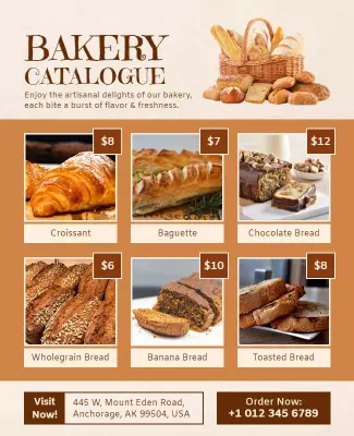 Artisan Creamy Bakery Products Catalogue Flyer Template