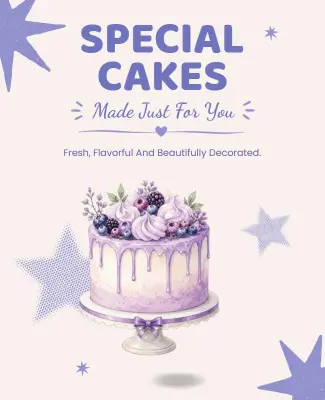 Artisan Custom Cake Design Poster Template