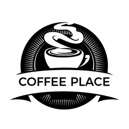 Artistic Black and White Coffee Cup Design for Your Coffee Place Logo Template