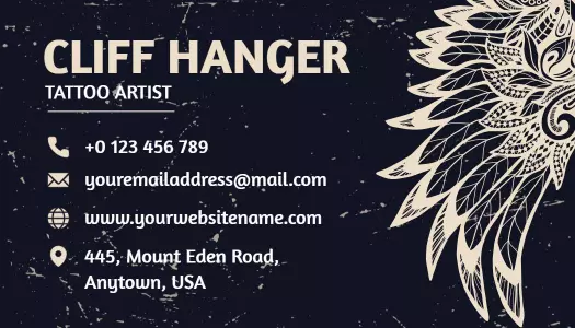Artistic Black and White Tattoo Artist Business Card Template