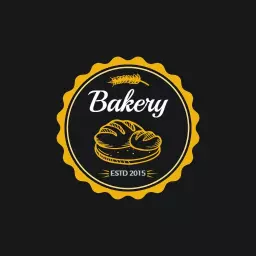 Artistic Black and Yellow Logo Celebrating Fresh Bakery Goods Logo Template