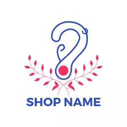 Artistic Blue and Pink Floral Design Representing Piercing Logo Template