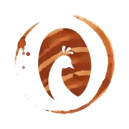 Artistic Brown and White Peacock Design Showcasing Elegance Logo Template