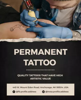Artistic Craftsmanship Permanent Tattoo Studio Poster Template