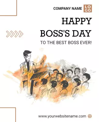 Artistic Employee Appreciation Boss's Day Celebration Poster Template