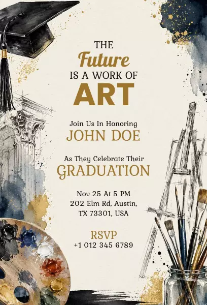 Artistic Future Graduation Celebration Invitation Template