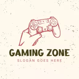 Artistic Hand Holding Game Controller in Gaming Zone Logo Template