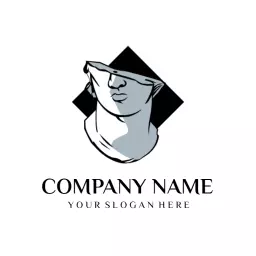 Artistic Monochrome Sculpture Emphasizing Classic Design Logo Template