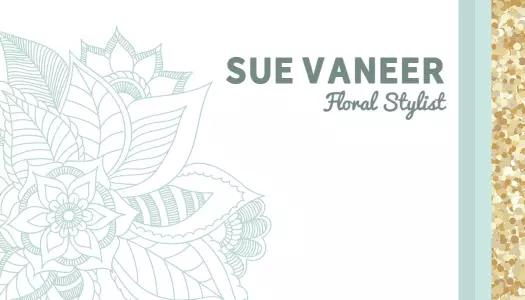 Artistic Pale Blue Floral Design for Stylist Business Card Template