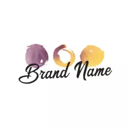 Artistic Purple and Yellow Watercolor Beauty Logo Template