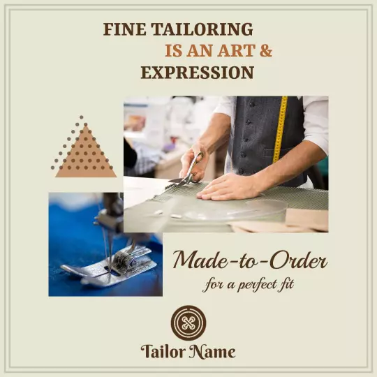 Artistic Tailoring and Made-to-Order Fashion Design Ad Template
