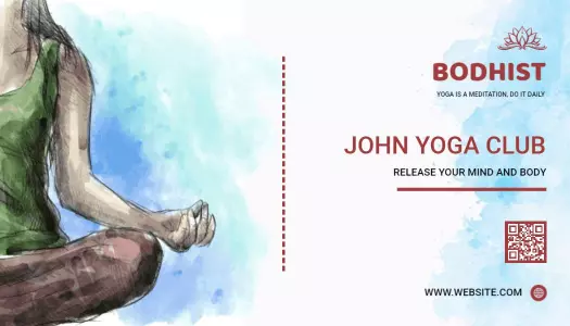 Artistic Watercolor Yoga Meditation Club Business Card Template