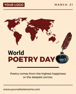 Artistic World Poetry Day Celebration Poster Template