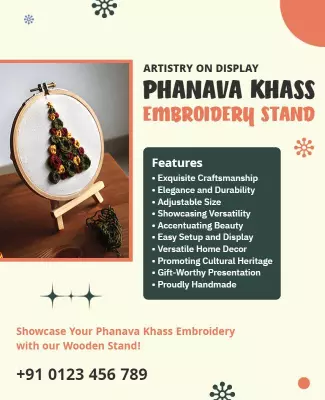 Artistry on Display Elegant Embroidery Stand Poster Template