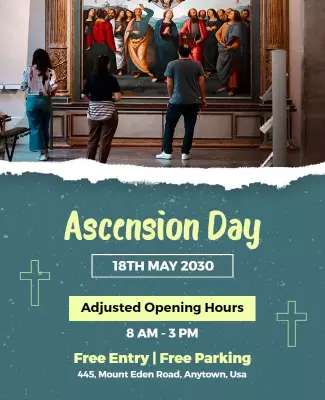 Ascension Day Religious Event Flyer Template