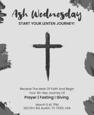 Ash Wednesday Lenten Journey Event Flyer Template
