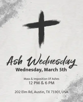 Ash Wednesday Religious Event Flyer Template