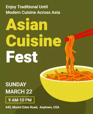 Asian Cuisine Festival Event Flyer Template