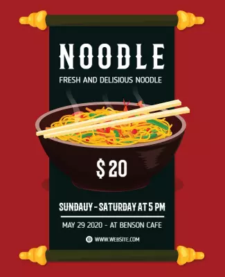 Asian Noodle Dish Promotional Flyer Template