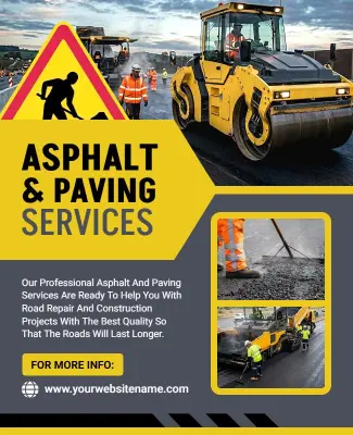 Asphalt and Paving Services Promotion Poster Template