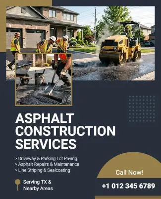 Asphalt Construction Services Promotional Poster Template