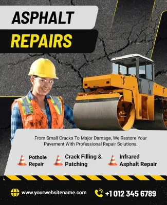 Asphalt Repair Services Promotional Poster Template