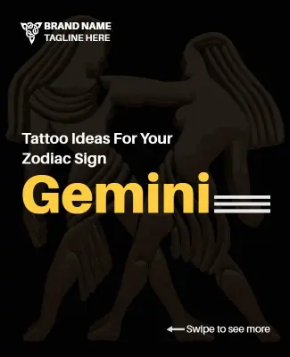 Astrological Gemini Tattoo Inspiration Flyer Template