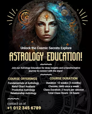 Astrology Education Course Details Flyer Template