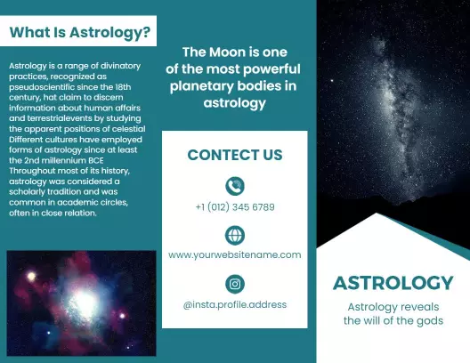Astrology Zodiac Signs and Planetary Influence Tri Fold Brochure Template