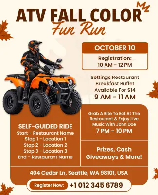 ATV Fall Color Fun Run Event Flyer Template