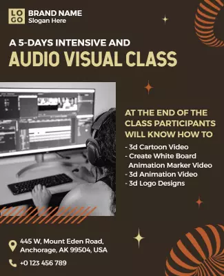 Audio Visual Class Training Flyer Template