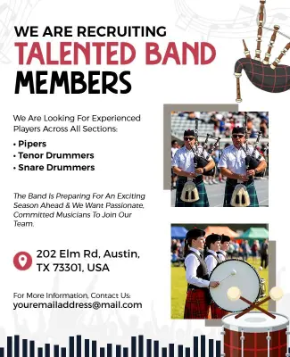 Austin Band Member Recruitment Flyer Template