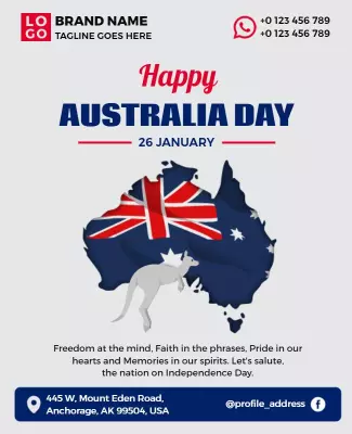 Australia Day Celebration with National Colors Poster Template