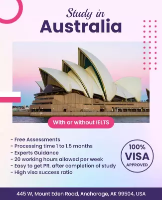 Australia Study Program Visa Flyer Template