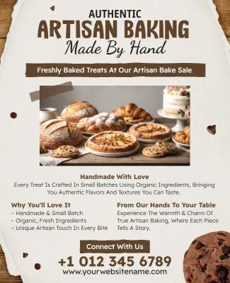 Authentic Artisan Baking Sale Flyer Template