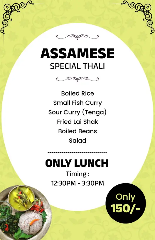 Authentic Boiled Rice and Curries Featuring Spicy Indian Cuisine Menu Template
