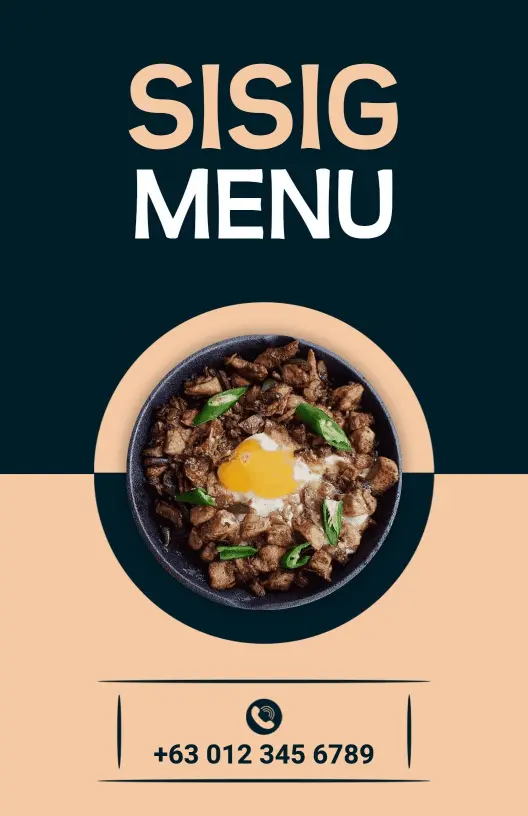 Authentic Filipino Cuisine with Variety of Sisig Combos Menu Template