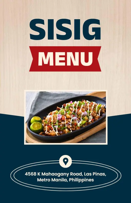 Authentic Flavorful Sisig Dish Selections Menu Template