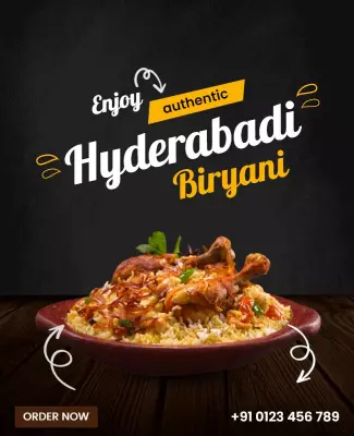 Authentic Hyderabadi Biryani Promotion Flyer Template